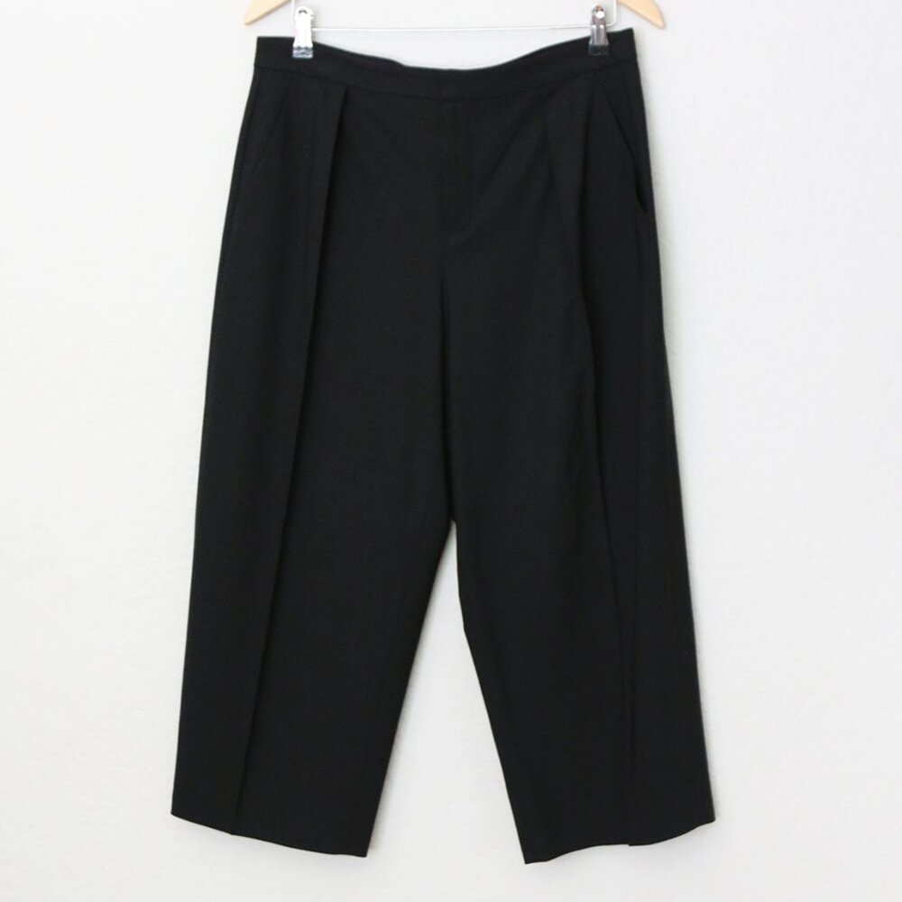 NWOT Aritzia Babaton Tailored Black Culotte Pants 8 Crepe Wool Pleated Wide Leg
